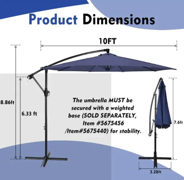 Steel Cantilever Offset Outdoor Umbrella